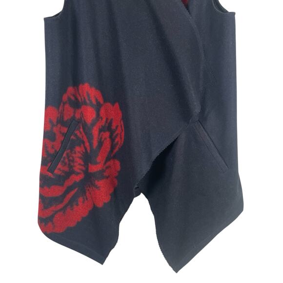 Democracy Women Wool Blend Floral Vest Size Small Boho Artsy Western Ranch Retro - Picture 3 of 8